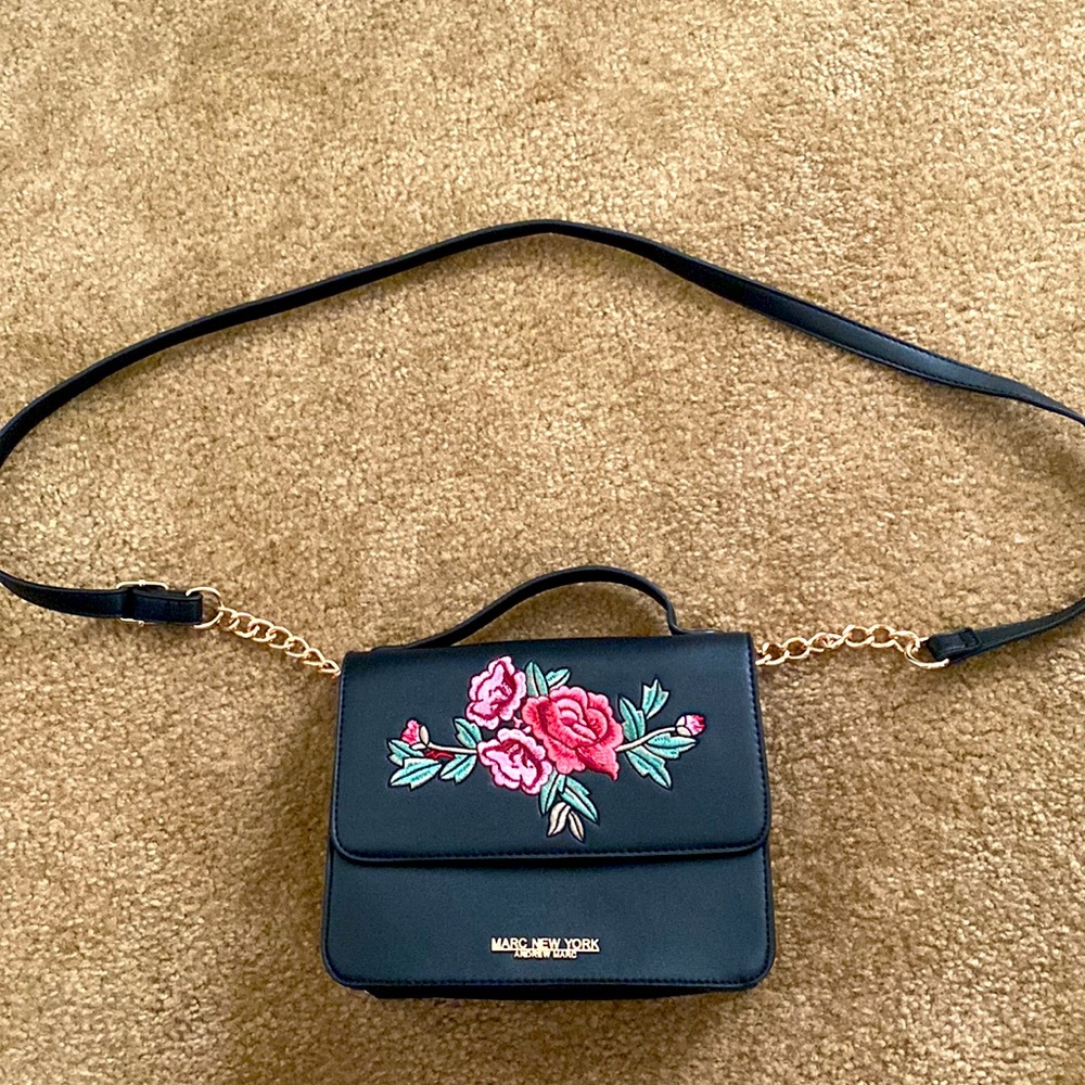 Floral embroidery crossbody purse